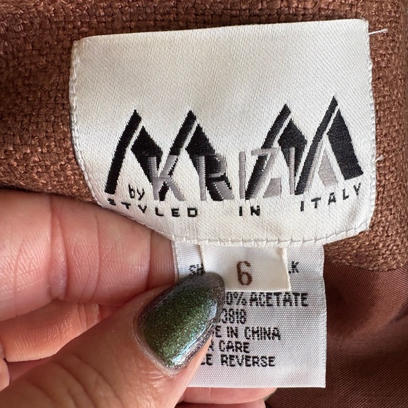 PER TE BY KRIZIA Brown A-Line Skirt with Gold Embroidery - Picture 5 of 5